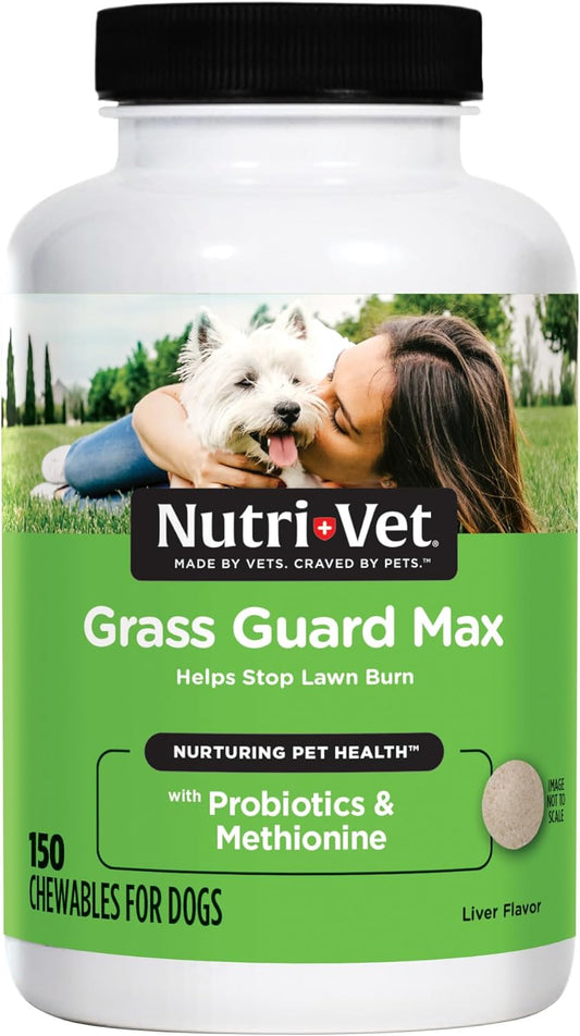 Grass Guard Chewables for Dogs - 150 Count - Probiotics & Digestive Enzymes to Prevent Lawn Burn from Urine