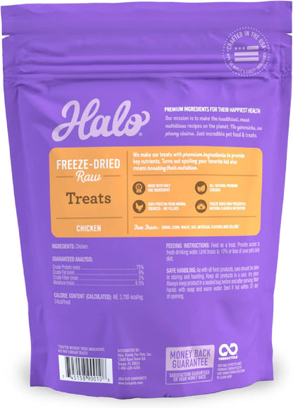 Freeze Dried Raw Cat Treats, 100% Chicken Breast Recipe, Cat Treats Pouch, All-Natural High Protien Treat, 2.2 Oz Pouch