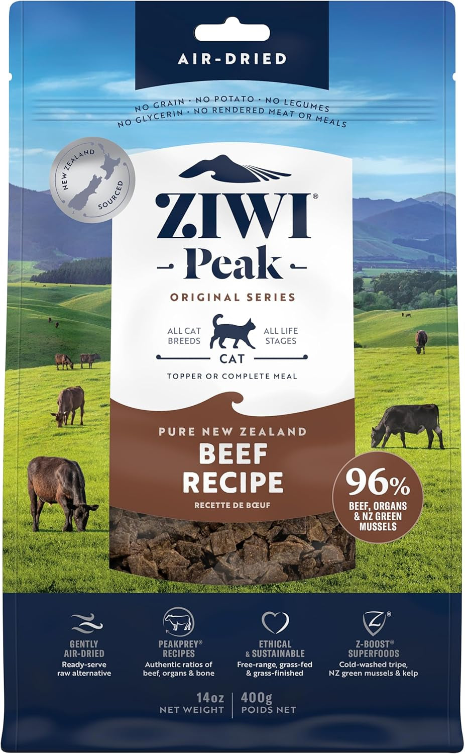 Peak Air‑Dried Beef Cat Food (14 oz)