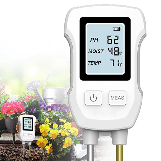 3 in 1 Digital LCD Soil Meter Ph/Moisture/Temperature Soil Tester with Backlight for House Plants Garden Lawn Farm
