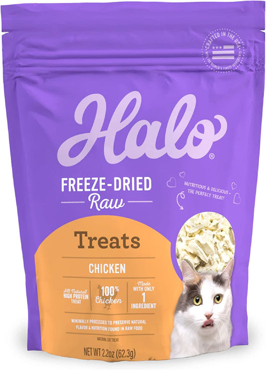 Freeze Dried Raw Cat Treats, 100% Chicken Breast Recipe, Cat Treats Pouch, All-Natural High Protien Treat, 2.2 Oz Pouch