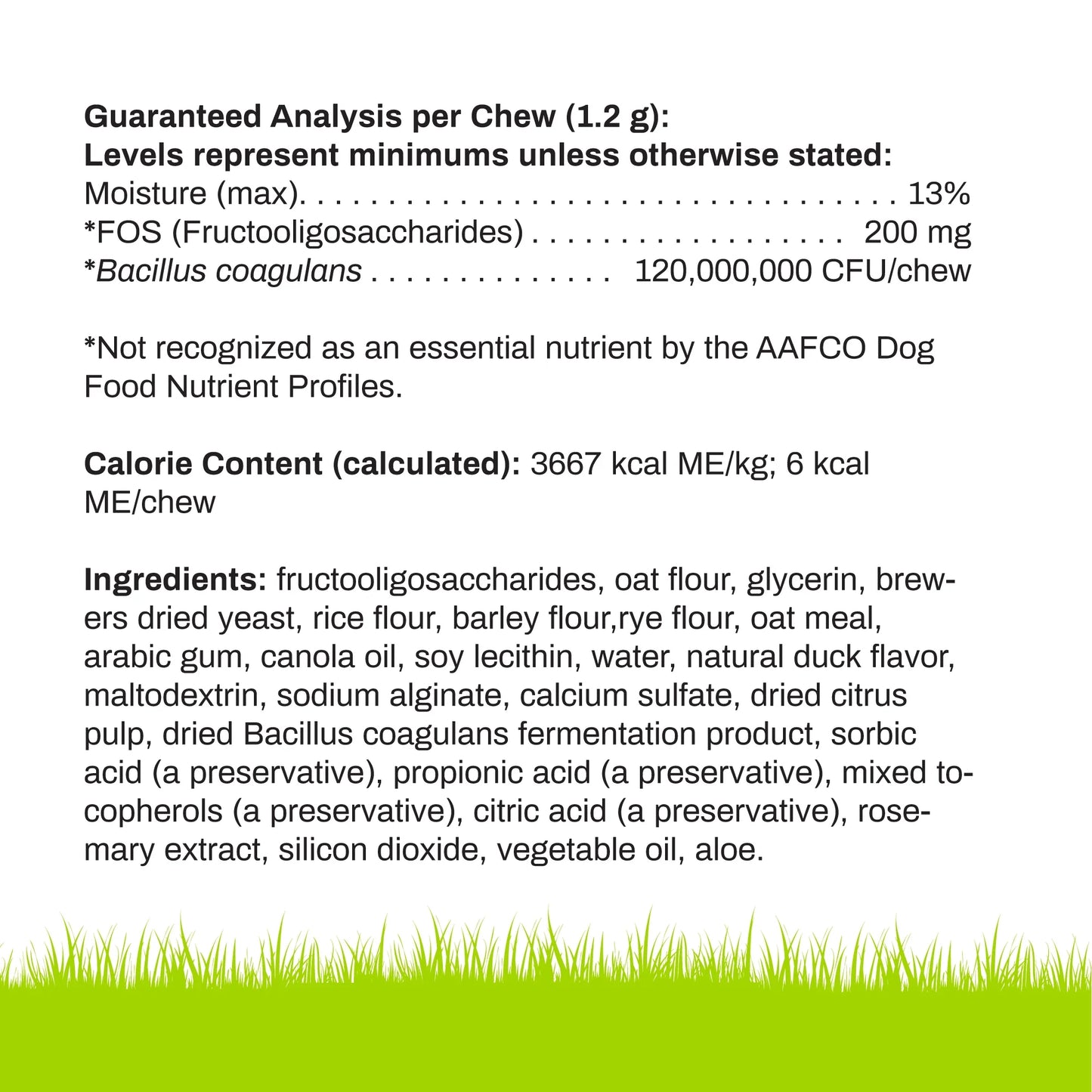 Daily Probiotic, Digestive Health Chew for Dogs, Duck Flavor, 60 Count Bag