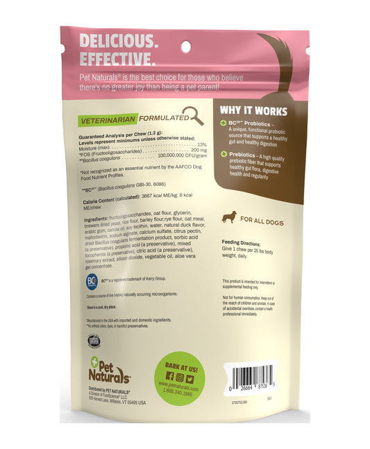 Daily Probiotic, Digestive Health Chew for Dogs, Duck Flavor, 60 Count Bag